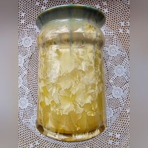 Crystalline Glaze Utensil Container By Edgecomb Potters Signed